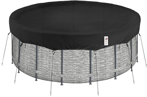 iBirdie Outdoor above Ground Pool Cover for Round 14 15 16 Feet Pools, for Fade-Resistant Tear-Resistant Waterproof and Weatherproof Pool Protection