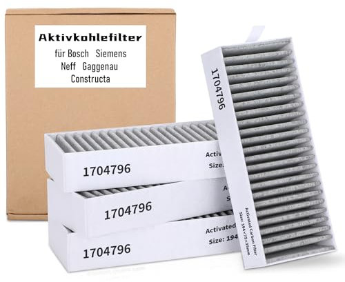 4 Stück Aktivkohlefilter Für Bosch HEZ9VRUD0 17004811 Siemens 17004796 HZ9VRCR0 filter dunstabzugshaube Umluftersatzfilter Für Neff 17004806 Z821VR0 Gaggenau CA282111 Constructa CZ9VRCR0