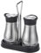 Salieres Et Poivrieres en Acier Inoxydable, 100ml Salière et Poivrière Set, Sel et Poivre de Table Récipient à Bouteille avec Fond En Verre pour Maison Cuisine Épices Restaurant Camping - Argent
