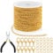 Tanstic 102Pcs 30 Feet Jewelry Making Chains Necklace Chains Bulk Cable Link Chain with 50Pcs Jump Rings, 50Pcs Lobster Clasps, Pliers for Bracelet Necklace Making(Gold)