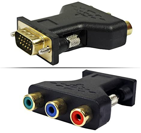 EVURU Carte Graphique de l'ordinateur GPU HD 15VGA à 3 RCA Composant YPBPR Rvb AV Connecteur d'adaptateur, Besoin de Support système PC TV- Fonctionner