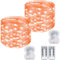 kolpop 2 Stück Lichterkette Batterie, 12M 120 LED 8 Modi Draht mit Fernbedienung und Timer Wasserdicht für Außen Innen Weihnachtsbaum Deko, Orange