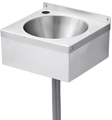 Lavello da Cucina, Lavello a Parete Piccolo Lavello Professionale Acciaio Inox Lavamani in Acciaio Inossidabile Installazione Facile Lavello per Camper Montaggio a Parete (30x27x13.5cm-0)