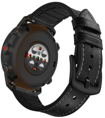 Lederarmband Kompatibel mit Polar Vantage V3 Armband Weiches Echtes Leder & Silikon Ersatzarmband für Polar Vantage V3 Armband für Damen Herren Einstellbar Band für Polar Vantage V3 (3)