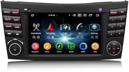 erisin 7 Pulgadas 8 núcleos Android 14 Radio Coche GPS Navegador para Mercedes CLS/E-Class W211 W219 Carplay DSP Bluetooth 5.0 IPS Pantalla táctil WiFi SWC Dab+ GPS