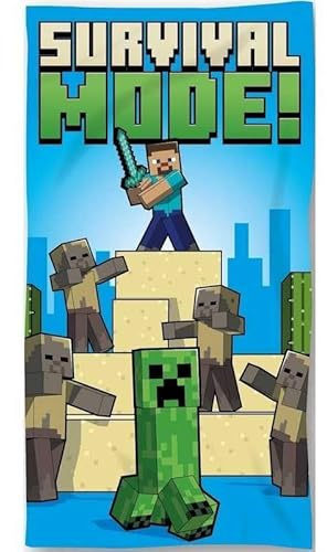 arlis Strandtuch, Lizenzprodukt oder Badetuch, 70 x 140 cm (Badetuch Minecraft)