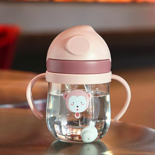 Gobelet d'apprentissage | Bouteille avec paille de 250 ml pour enfants | Gourde d'apprentissage anti-fuite à 360° | Gobelet pour bébé sans BPA - Design avec poignée rotative - Pour enfants à partir de