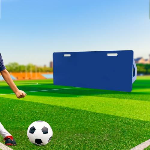 VonVVer Fußball Rebounder 100x40cm Tragbare Fußballwand Fußball-Trainingsgerät mit 2 verstellbaren Winkeln für Erwachsene (Blau)