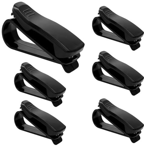 FL HUA 6 Stück Brillenhalter für Auto, Sonnenbrillenhalter Auto Schwarz, Sonnenbrillen Clip für Auto Brillenhalter KFZ für Gläser, Karten, Rechnungen