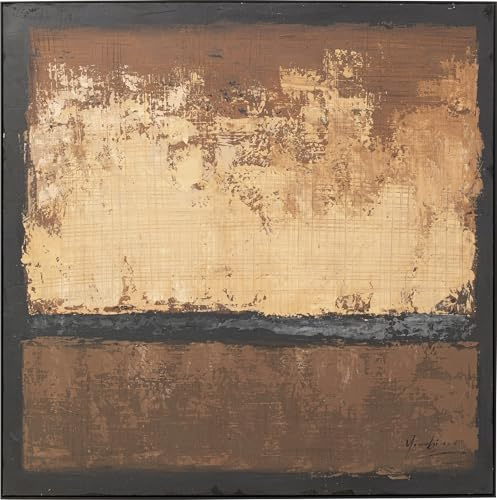 Kare Design Leinwandbild Silence, Braun, 120x120cm, Leinwandbild, Massivholz Rahmen, Modern, Abstrakt, Wandbild, Wohnzimmer