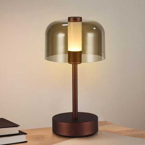 Rechargeable Table Lamp,Wireless Table Lamp Dimmable Indoor,Portable Battery Operated LED Lamps Touch Control, 3 Colors, Metal Modern Bedside Lamps for Home, Dining, Living Room,Restaurant,Bar