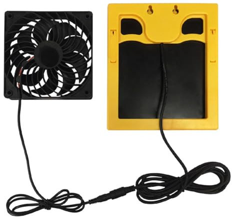 Sxmrmnx 20 W 6 V Panneau Solaire Ventilateur D'Extraction Extracteur d'air Mini Ventilateur Panneau Solaire Alimenté Ventilateur pour Chien Poulailler Serre