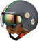 WZGGTEAM Jethelm mit Doppelvisier, CE 22.06 Zertifiziert Motorradhelm Herren Damen Helm, Motorrad Roller Helm Mopedhelm Chopper Retro Mofa, Motorradhelm mit Visier