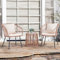 OC Orange-Casual Outdoor 3-TLG Balkon Set, Bistro Set, Rattan Gartenmöbel mit Kissen, Couchtisch mit Glastischplatte,Sitzgruppe für Garten, Balkon, Hinterhof, Natur