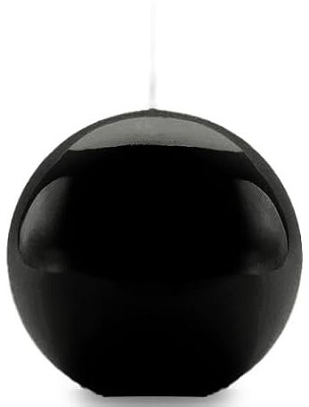 Vela esférica decorativa lacada diámetro 10 cm - Duración 49 horas - Color negro - Caja regalo - Cereria Di Giorgio