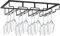Zeroneige Range verre 30 cm Rack à Verre à Pieds en acier inoxydable noir, porte-verres à pieds suspendu cuisine bar pas cher support pour 6/9 verres pour cave à vin