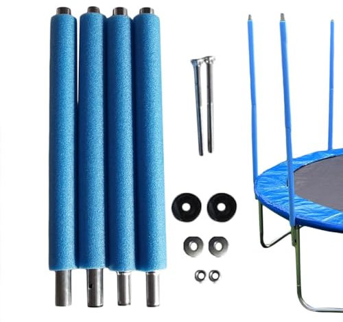 Trampolin-Ersatzstangen, Trampolin-Gehäuse-Set, gerade Trampolinstangen mit Schaumstoffhülse mit Schrauben und Schraubenschlüssel, Trampolin-Gehäusekomponenten, komplettes Set (1,76 m)