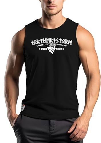 NORDGARD Viking Tank Top Runen I Herren Muskelshirt aus 100% Baumwolle I Wikinger Tanktop I Shirt nordische Mythologie I Ideal für Freizeit & Sport I Oeko-TEX Zertifiziert