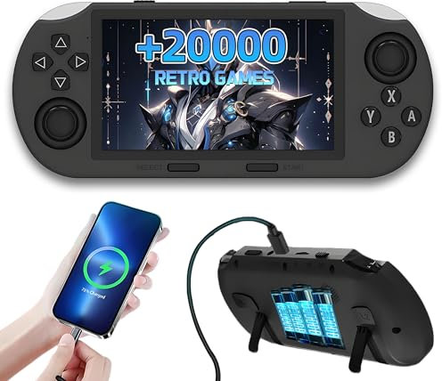 SF3000 Console Portatile Console di gioco portatile,20000+ Giochi,Processore Dual Core,E-book/Musica/Video/Ricarica di emergenza del telefono cellulare,14 Emulatori,Schermo IPS HD da 4,5″,Uscita TV