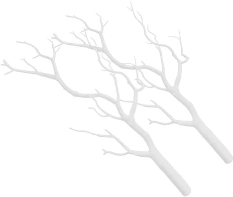 VALICLUD 2Stücke Künstliche Weiße Baumäste Deko Äste für Vasen Lange Faux Zweige für Wohn und Büroschmuck Partydekoration