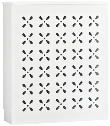 Cache Radiateur, Coffre Vanne Chauffage en PVC Boîte Cache Tuyau, avec Design de Ventilation Meuble Décoratif pour Salon ou Chambre(60x70x25cm/23.6x27.5x9.8in)
