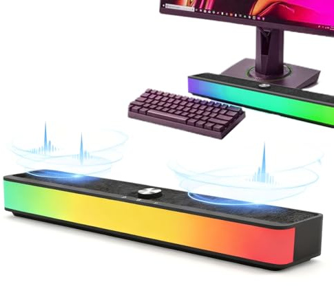 Generico Wireless Speakers for Television | Portable RGB Subwoofer, Portable Table Speakers | For Home Shower Party Christmas Room Terrace Car Phone Theatre Studio