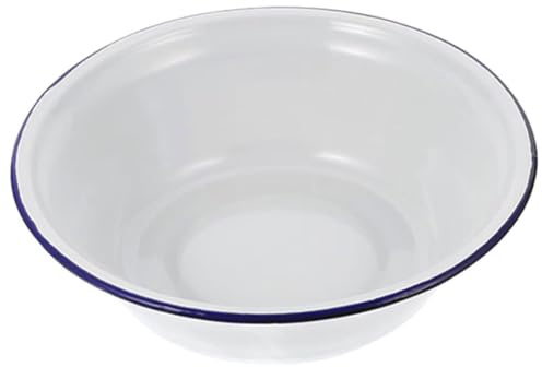 PRETYZOOM 22cm Deep Enamel Pie Dish Round Enamelware Baking Dish for Pies Quiche and Roasting Vintage Style Oven Safe Kitchen Plate for Cooking and Serving