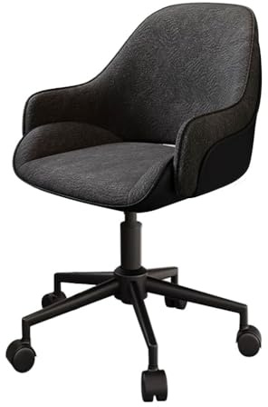 YCKEGEW Office Computer Desk Chair,Swivel Rolling Task Chairs with Armrests,Student Study Desk Chair,Comfortable for Office Home Gaming(Nero,Black Legs)