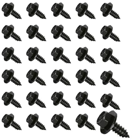 Dstarymnix Viti Autofilettanti per Lamiera Acciaio Inox con Guarnizione e Rondella Esagonale 5,5–6 x 19 mm Nero, Viti Carrozzeria Auto per Metallo Plastica Lamiera Riparazione 30 Pezzi