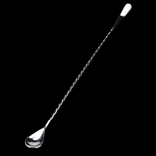 Rengue Stainless Steel Cocktail Stirring Spoon with Fork, with Fork, 15.8 Inch, 304 Steel, Mirror Polished, for Coffee, Tea, Juice, Mixing Stainless Cocktail Stirring Spoon Nan
