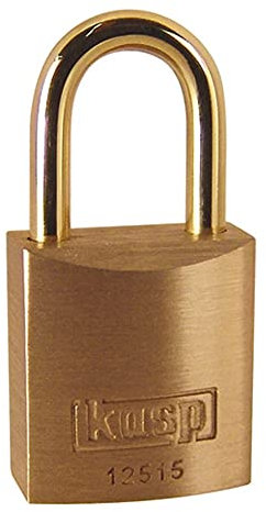 Kasp Security K12515D Premium Brass Padlock, 15 mm, Gold/Silver