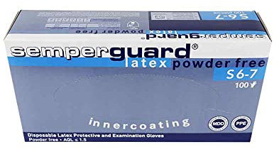Semperguard Latex-Einmalhandschuhe, ungepuderte Ausführung, Größe S, 100 Stück, Naturweiß