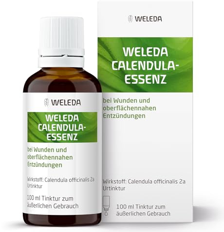 WELEDA Calendula-Essenz 20% Tinktur Calendula-Essenz zur Wundpflege - 100ml | Zur Spülung bei Hautverletzungen - Auch als Mundspülung geeignet - Für Erwachsene, Kinder - Ohne Konservierungsstoffe