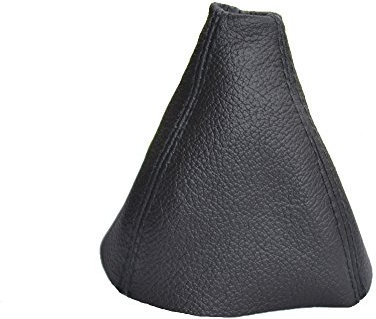 Schaltsack aus schwarzem Leder.