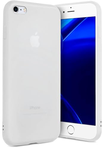 ONEFLOW SlimShield Pro für iPhone 6s / iPhone 6 Hülle Ultra dünn erhöhter Rand, TPU Backcover minimalistisch Handyhülle flexibel, Schutzhülle mit Kamera- und Displayschutz, Weiß