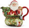 Minigift Théière en céramique et cafetière, cadeaux de Noël avec motif 3D peint à la main Père Noël - 20,3 cm L