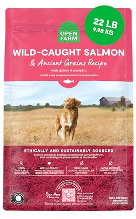 Open Farm Ancient Grains Dry Dog Food, Wild Caught Salmon Kibble, 22lb Bag