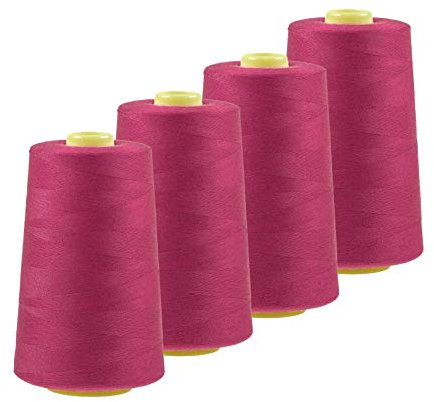 4 x 4572m Qualitäts Overlock-Garn Overlock-Nähgarn Oeko-Tex Farben 541 bis 580, Farbe:A558 fuchsia