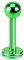 Piercing Stab Stecker Lippenpiercing Ohrpiercing Labret Lippe Ohr Tragus Helix Platte Madonna Stud mit Kugel Innengewinde Klein 1,2mm x 10mm x 3mm Grün