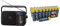 Panasonic RF-2400DEG-K Tragbares Radio mit Griff, Netz- oder Batteriebetrieb schwarz & VARTA Industrial Batterie AA Mignon Alkaline Batterien LR6-40er Pack, umweltschonende Verpackung