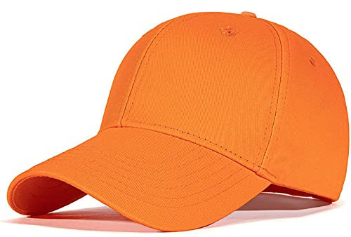 Bakicey Baseball Cap Unisex - Outdoor Kappe Aus Baumwolle Für Erwachsene, Casual Reine Farbe Baseboard Mütze Verstellbar, Für Damen Und Herren (Orange)