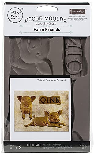Redesign With Prima Redesign Decor Moulds Farm Friends-5x8x8mm Crafting Resin Molds for air Dry Clay DIY Projects Funiture Dresser, Chocolate,Cake,Candy,Backery,Soap,Polymer Clay,hot Glue