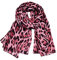 GIVBRO Foulard Écharpe en mousseline de soie pour femme Imprimé léopard Rose