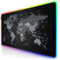 Titanwolf - XXXL RGB Gaming Mauspad – 1200 x 600 mm - Mousepad - LED Multi Color - 7 LED Farben Plus 4 Effektmodi - für Präzision und Geschwindigkeit - Gummierte Unterseite - Weltkarte