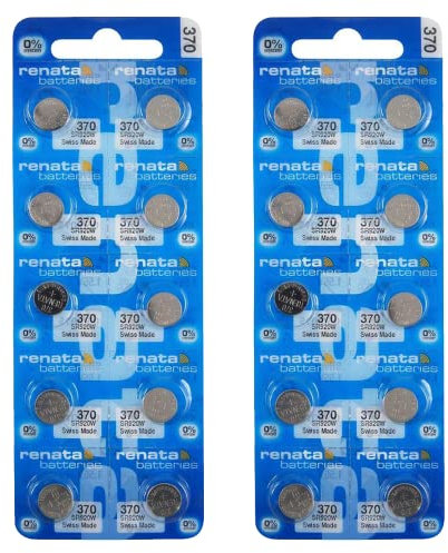 Renata 370 SR920W Batteries - 1.55V Silver Oxide 370 Watch Battery (20 Count)
