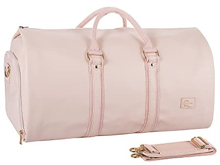 seyfocnia Bolsa de Viaje Convertible para Ropa, Bolsa de Lona para Hombres y Mujeres, 2 en 1 para Colgar, Maleta, Traje, Negocios, Bolsa de Viaje, Pink, Moda