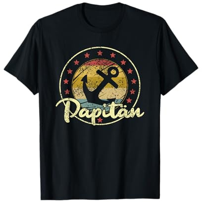 Papitän Vatertag Bester Papa Anker Norden Kapitän T-Shirt