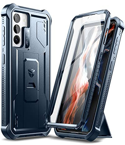 Dexnor Hülle Kompatibel mit Samsung Galaxy S21 5G 6,2 mit eingebautem Displayschutz Militärschutz Rüstung Hochleistungs-Vorder- und Rückseite 360 Ganzkörper-Stoßdämpfer-Schutzhülle - Blau