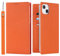 Cavor Phone Case Compatible for iPhone 14 Plus,Genuine Leather Flip Wallet Case,[3 Card Holders][Magnetic Closure][RFID-Blocking][Lanyard],Protective Case Cover for iPhone 14 Plus - Orange
