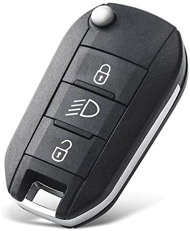 SALPIE - Coque porte-clés pour clés de voiture avec 3 touches Compatible avec les modèles de voiture : Peugeot 208, 308, 508, 2008- Citroen: C3-C4